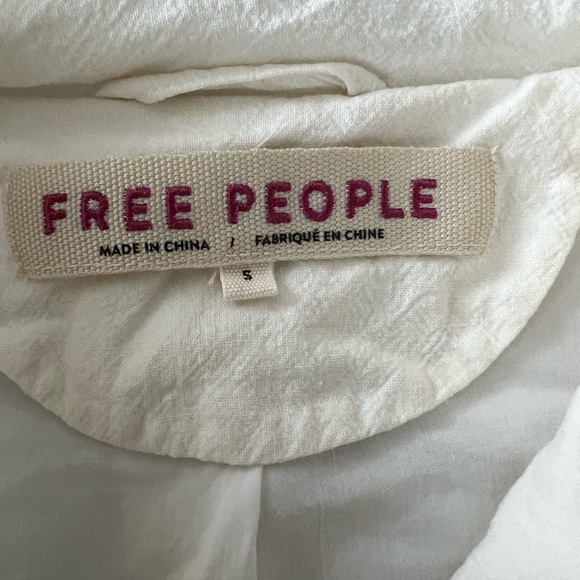 Free People Olivia Double Breasted Oversized Relaxed Fit Blazer Ivory Small - Picture 7 of 9